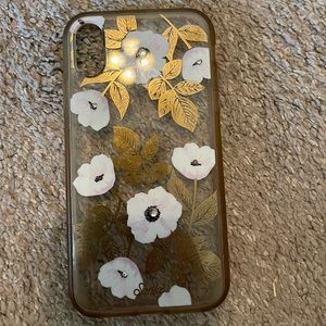White and Gold Floral iPhone 10 XR case